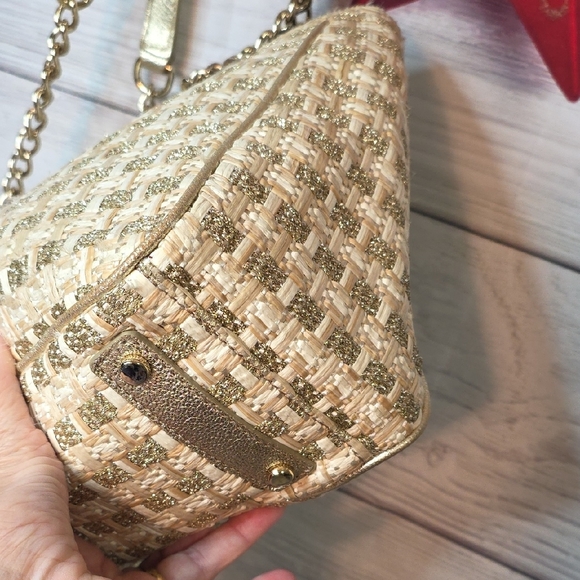 Kate Spade Gold Woven Shoulder Bag - Picture 4 of 12